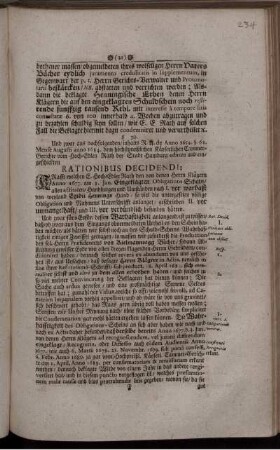 ... Rationes Decidendi Senatus Hamburgensis