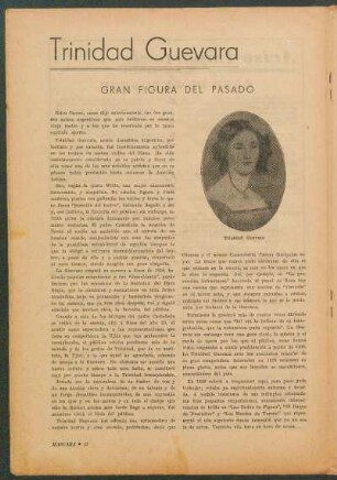 Trinidad Guevara : Gran figura del pasado