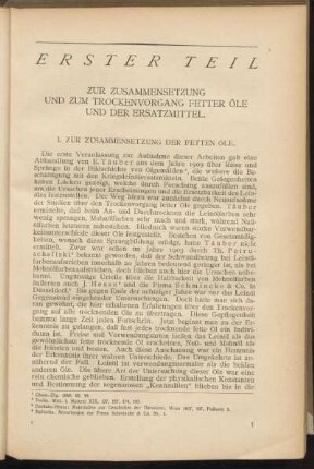 I. Zur Zusammensetzung der fetten Öle.