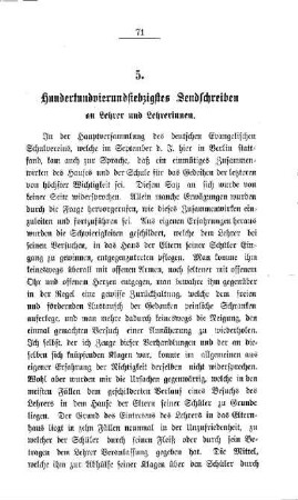 Hundertundvierundsiebzigstes Sendschreiben an Lehrer und Lehrerinnen