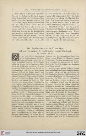 Der Engelbertusschrein im Kölner Dom und sein Verfertiger, der Goldschmied Conrad Duisbergh