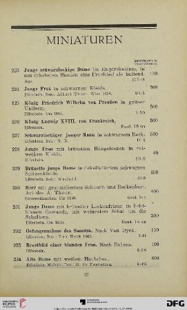 Miniaturen (Nr. 223-243)