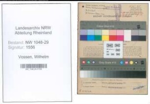 Entnazifizierung Wilhelm Vossen , geb. 28.09.1894 (Beamter)
