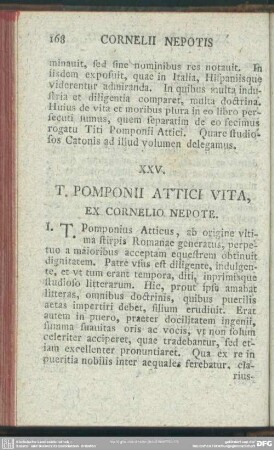 XXV. T. Pomponii Attici Vita, Ex Cornelio Nepote
