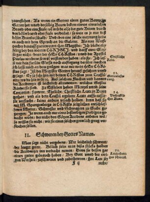 II. Schweren bey Gottes Namen.
