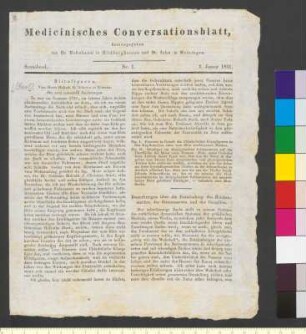 "Medicinisches Conversationsblatt,"
