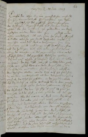 Freytag d 14 Jan. 1729