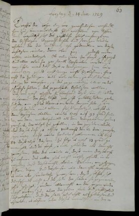 Freytag d 14 Jan. 1729