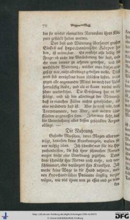 Die Nahrung.
