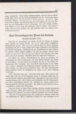 Das Vorverlegen der Front bei Cernay