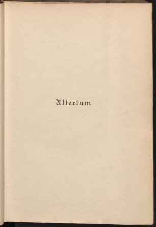 Altertum.