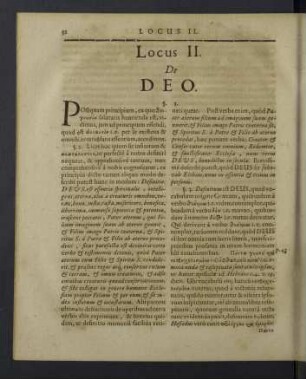 Locus II. De Deo.