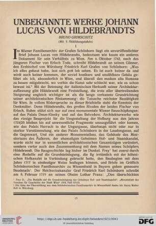 Unbekannte Werke Johann Lucas von Hildebrandts