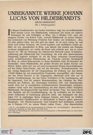 Unbekannte Werke Johann Lucas von Hildebrandts