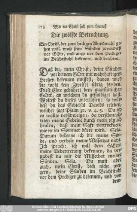 Die zwölfte Betrachtung.