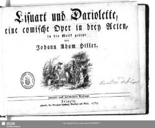 Lisuart und Dariolette : eine comische Oper in drey Acten