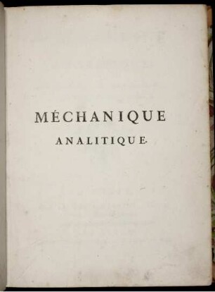 Méchanique Analitique