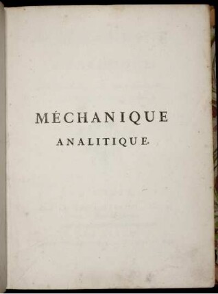 Méchanique Analitique