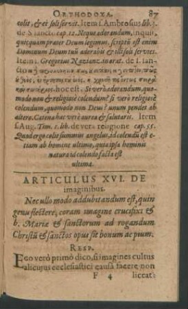 Articulus XVI. De imaginibus.