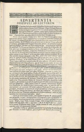Advertentia Discipuli Ad Lectorem
