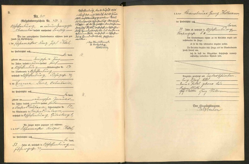 Standesamtsbuch der Stadt Aschaffenburg: Eheschließungen 252/1930 - 130/1931