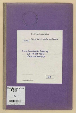 2. vorbereitende Sitzung am 19. Apr. 1920: Kohlenausschuss