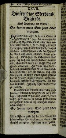XXVII. Die freudige Sterbens-Begierde.