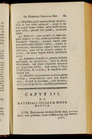 Caput III. De Materiali Idearum Differentia.