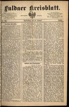 Ausgabe vom Donnerstag, den 26. Februar 1885.