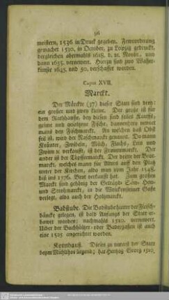Caput XVII. Marckt