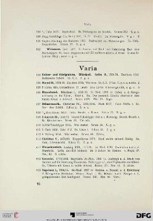 Varia (Nr. 603-665)
