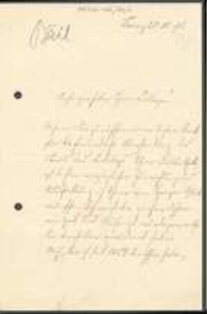 Brief von Theodor Bail an Unbekannt