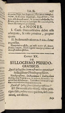 255-260, Caput XV: De Syllogismo Pseudographico