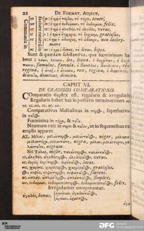 Caput VI. De Gradibus Comparationis.