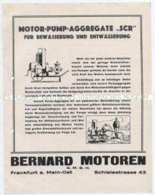 MOTOR-PUMP-AGGREGATE "SCR" FÜR BEWÄSSERUNG UND ENTWÄSSERUNG