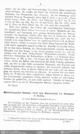 Mineralogische Skizzen über den Kaiserstuhl im Breisgau in Baden