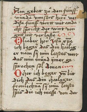 Gebet zu den fünf Wunde Jesu Christi