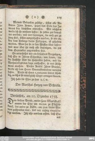 Versailles, am 10. Dezember 1758.