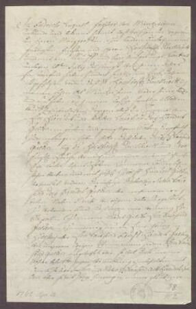 Friedrich August Baron von Münzesheim quittirt den Empfang der Ankaufssumme für Burg und Dorf Münzesheim mit 107.300 fl.