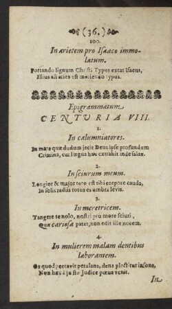 Epigrammatum Centuria VIII.