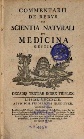 Commentarii de rebus in scientia naturali et medicina gestis, 3. 1793