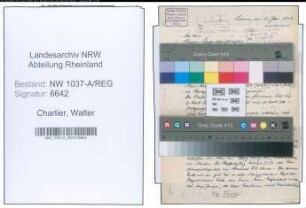 Entnazifizierung Walter Charlier , geb. 00.00.0000 ()