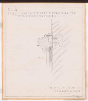 Reichsluftfahrtministerium, Berlin: Saalbau, Garderobe für den Ehrensaal (Spiegelrahmen): Detailschnitt [1:1]