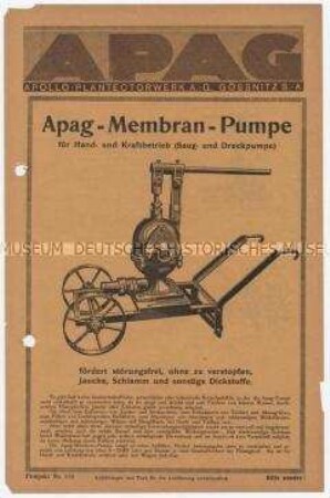 APAG-Membran-Pumpe für Hand- und Kraftbetrieb (Saug- und Druckpumpe)