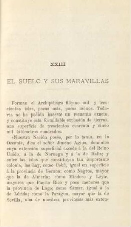 XXIII. El suelo y sus maravillas