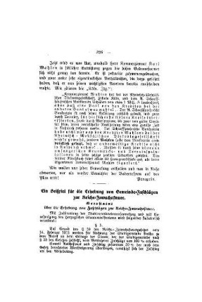Ein Beispiel für die Erhebung von Gemeinde-Zuschlägen zur Reichs-Zuwachssteuer