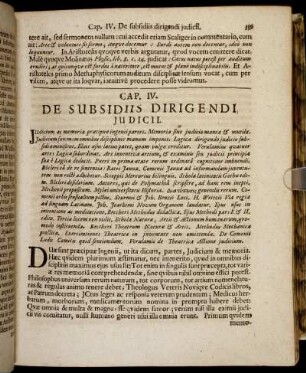 Cap. IV. De Subsidiis Dirigendi Judicii