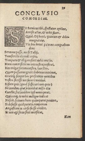 Conclusio Comoediae.