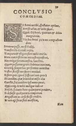 Conclusio Comoediae.