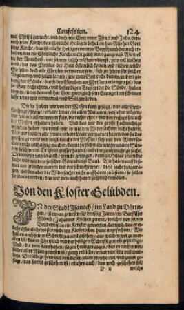 Von den Kloster Gelübden. [Anfang]